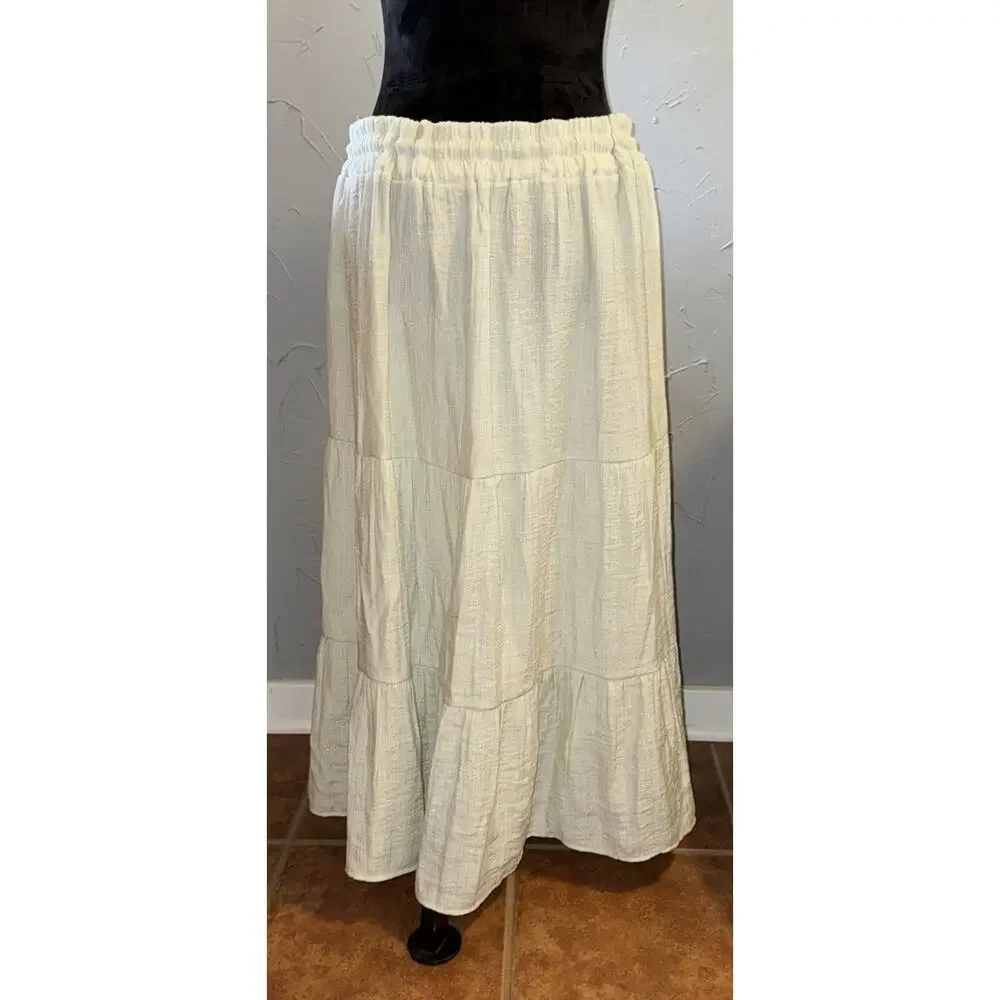 Cottagecore Prairie Peasant Layered Skirt Soft Pistachio Green‎ 1990's